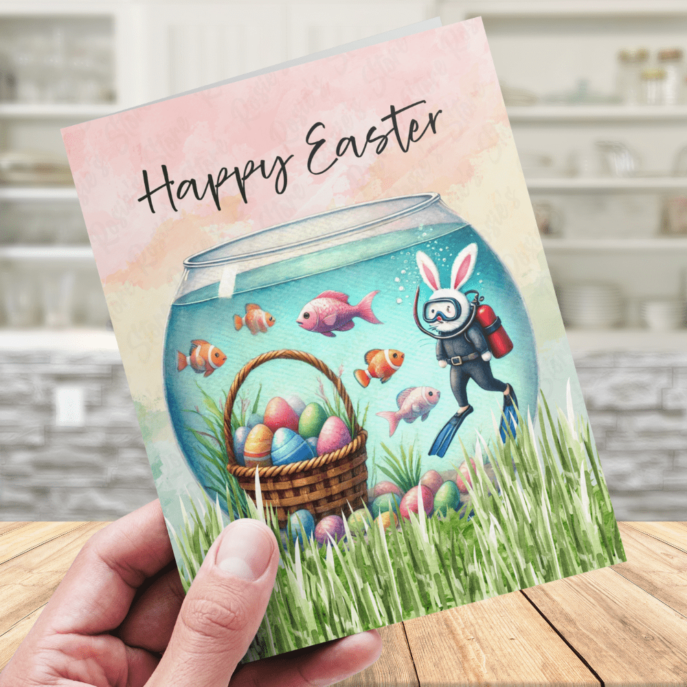 Easter Greeting Card, Aquarium Fish Lover: Happy Easter