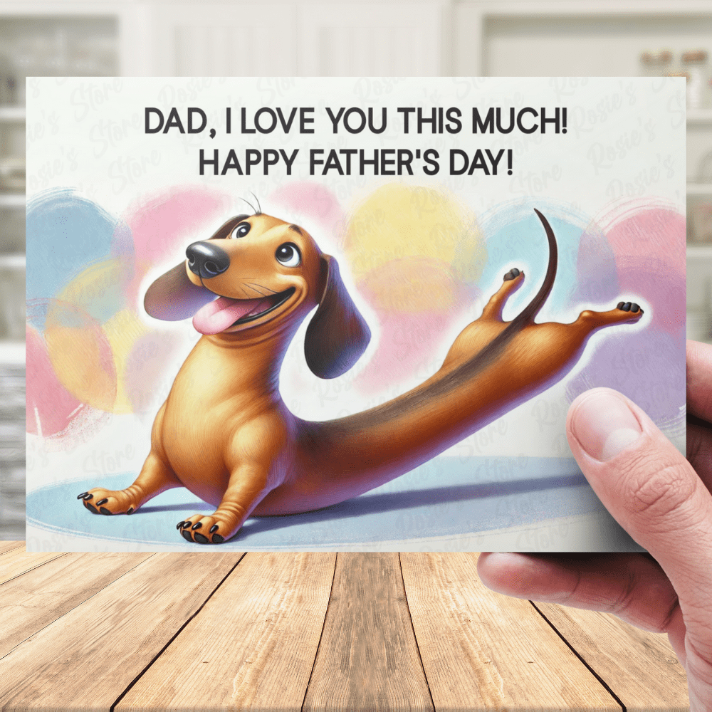 Dad Gift, Greeting Card, Dachshund Dog: Happy Father's Day