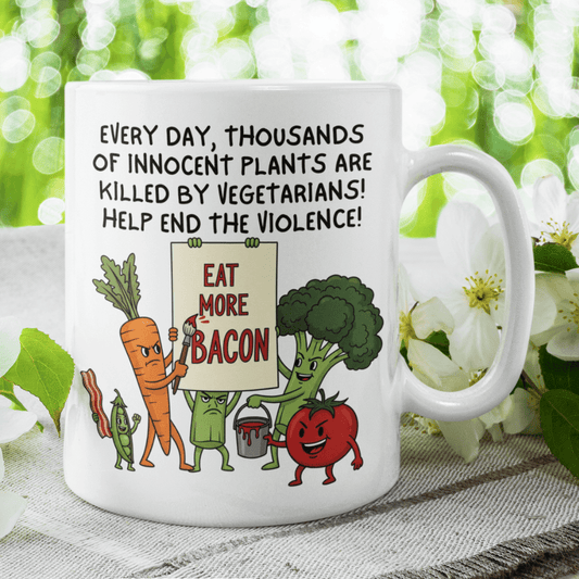 Funny Gift For A Meat Lover, Coffee Mug: Eat More Bacon!!!