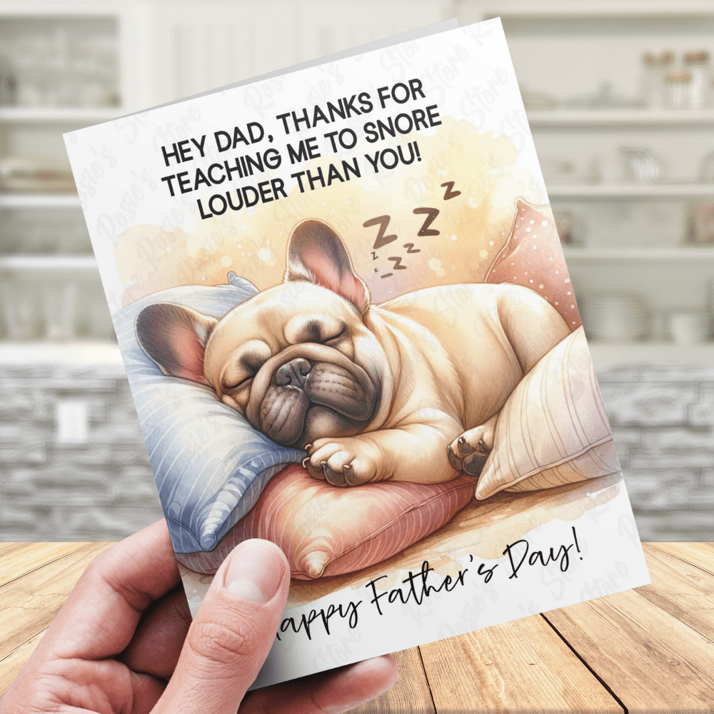 Dad Gift, Greeting Card, French Bulldog Dog: Happy Father's Day