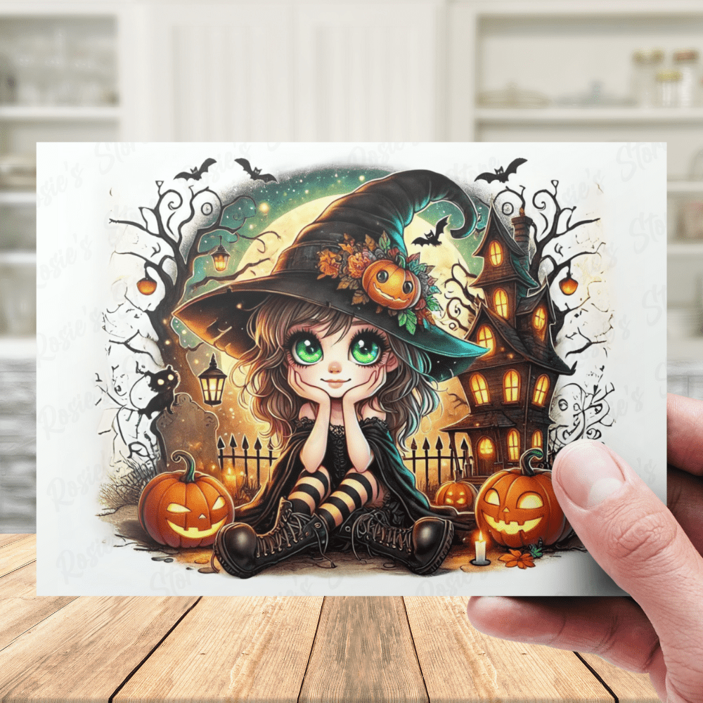 Halloween Cute Witch Greeting Card