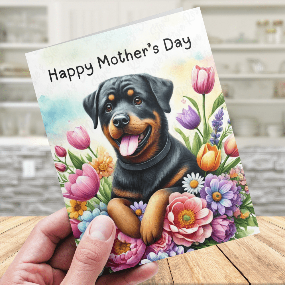 Mom Gift, Greeting Card, Rottweiler Dog: Happy Mother's Day