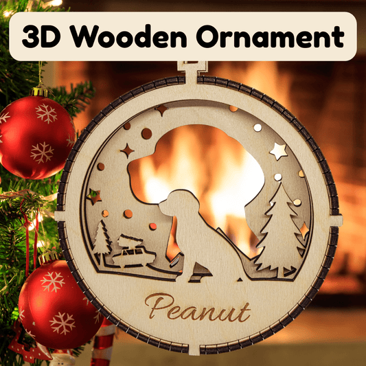 3D Wooden Dog Ornament: Beagle