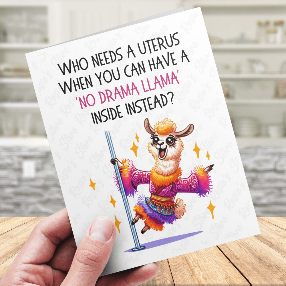 Hysterectomy Greeting Card: No drama llama...