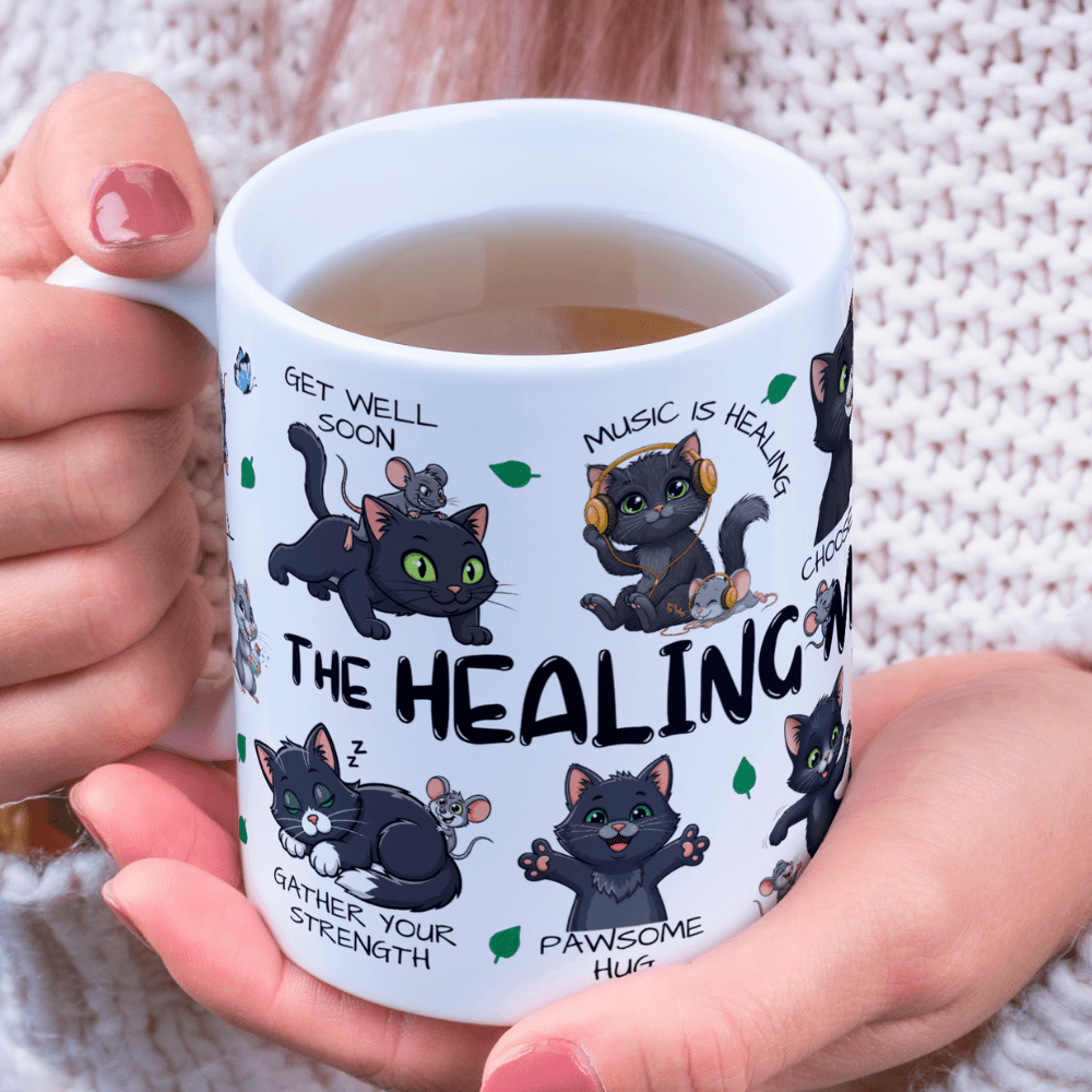 Get Well Gift, Coffee Mug - Black Cats: The Healing Mug