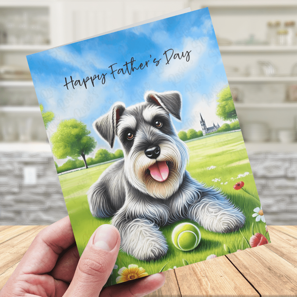 Dad Gift, Greeting Card, Schnauzer Dog: Happy Father's Day