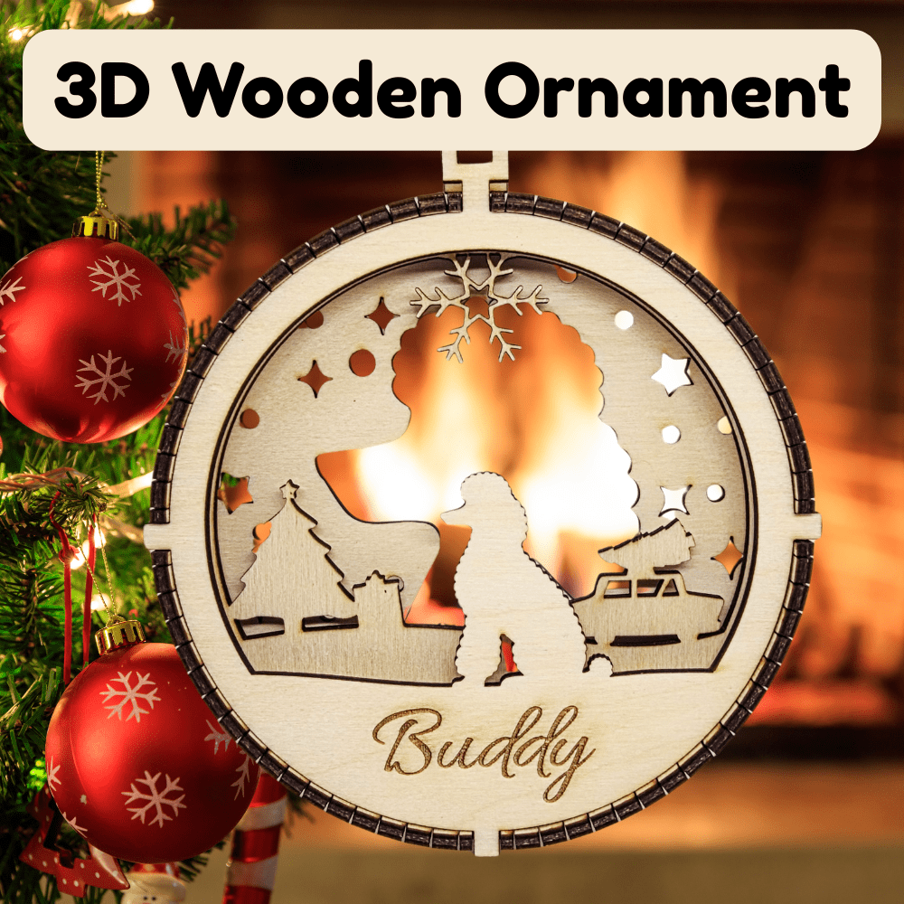 3D Wooden Dog Ornament: Poodle