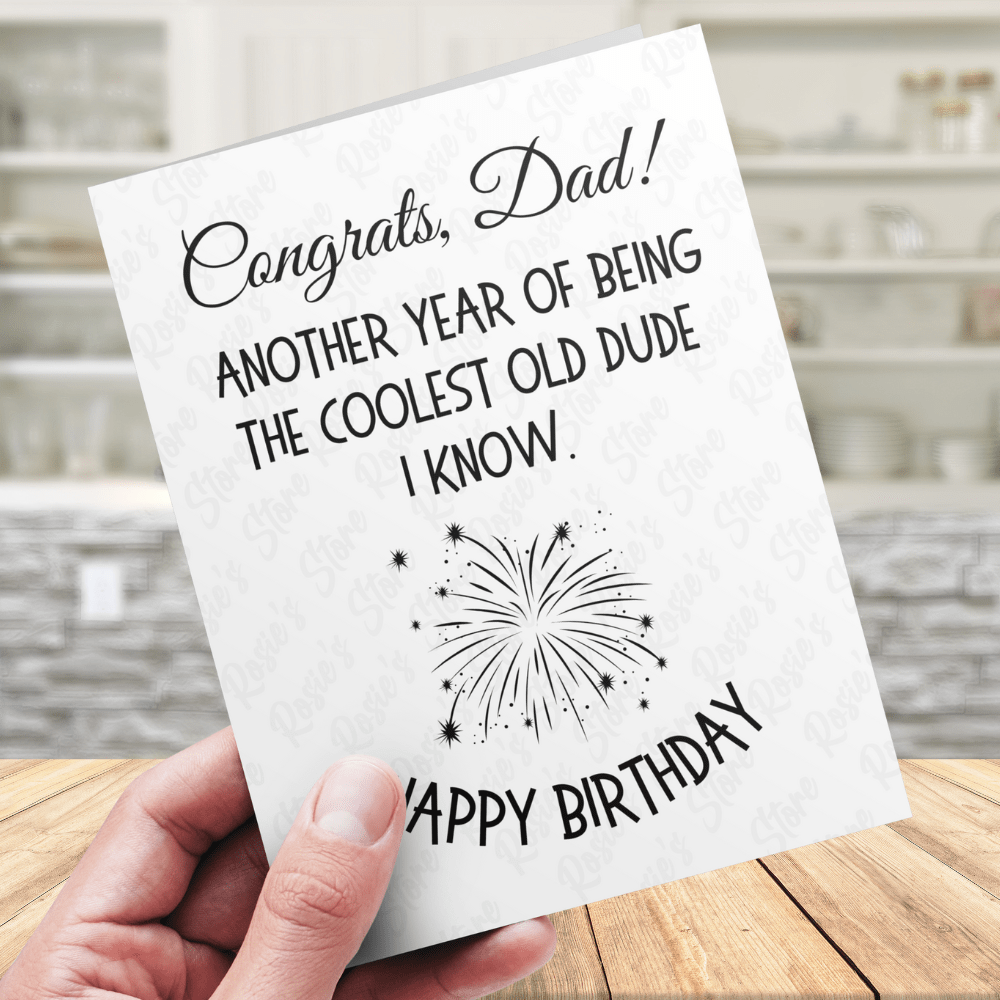 Dad Funny Birthday Card: Coolest Old Dude