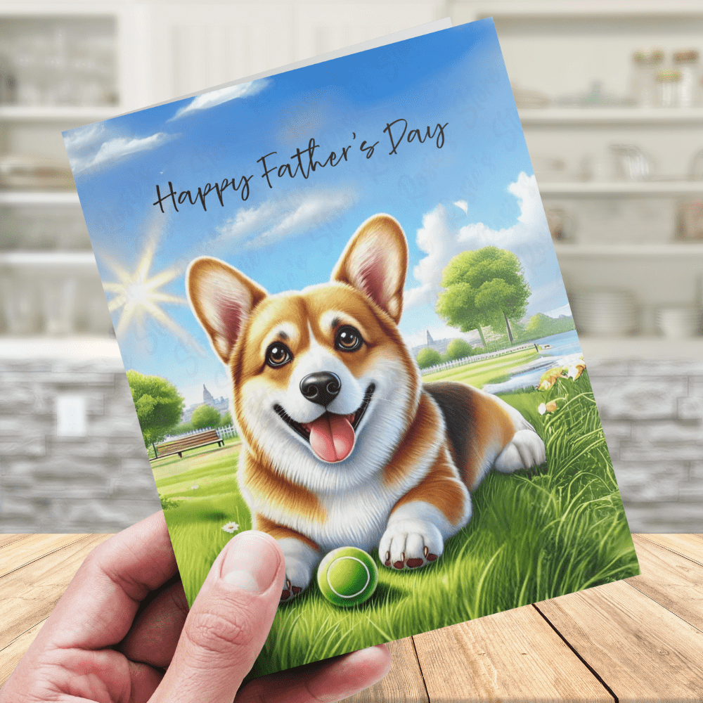 Dad Gift, Greeting Card, Welsh Corgi Dog: Happy Father's Day