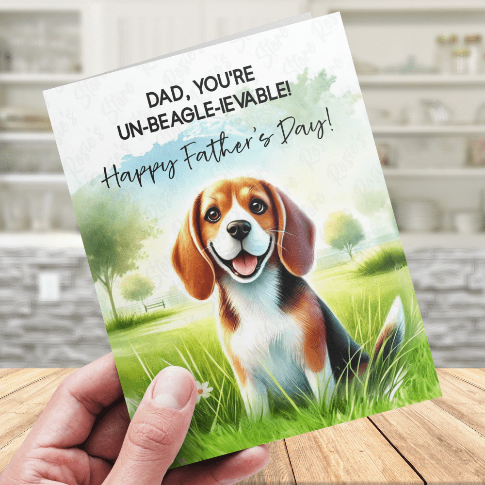 Dad Gift, Greeting Card, Beagle Dog: Happy Father's Day
