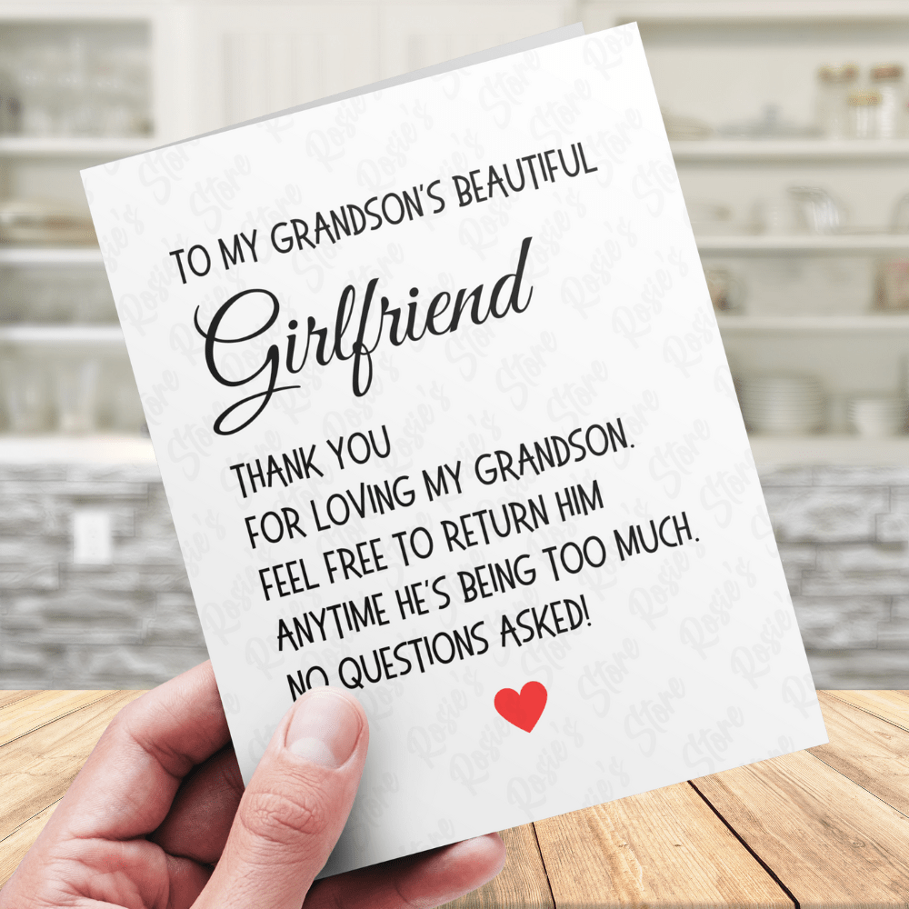 Girlfriend Funny Greeting Card For Grandson's Girlfriend: Thank You For Loving My Grandson