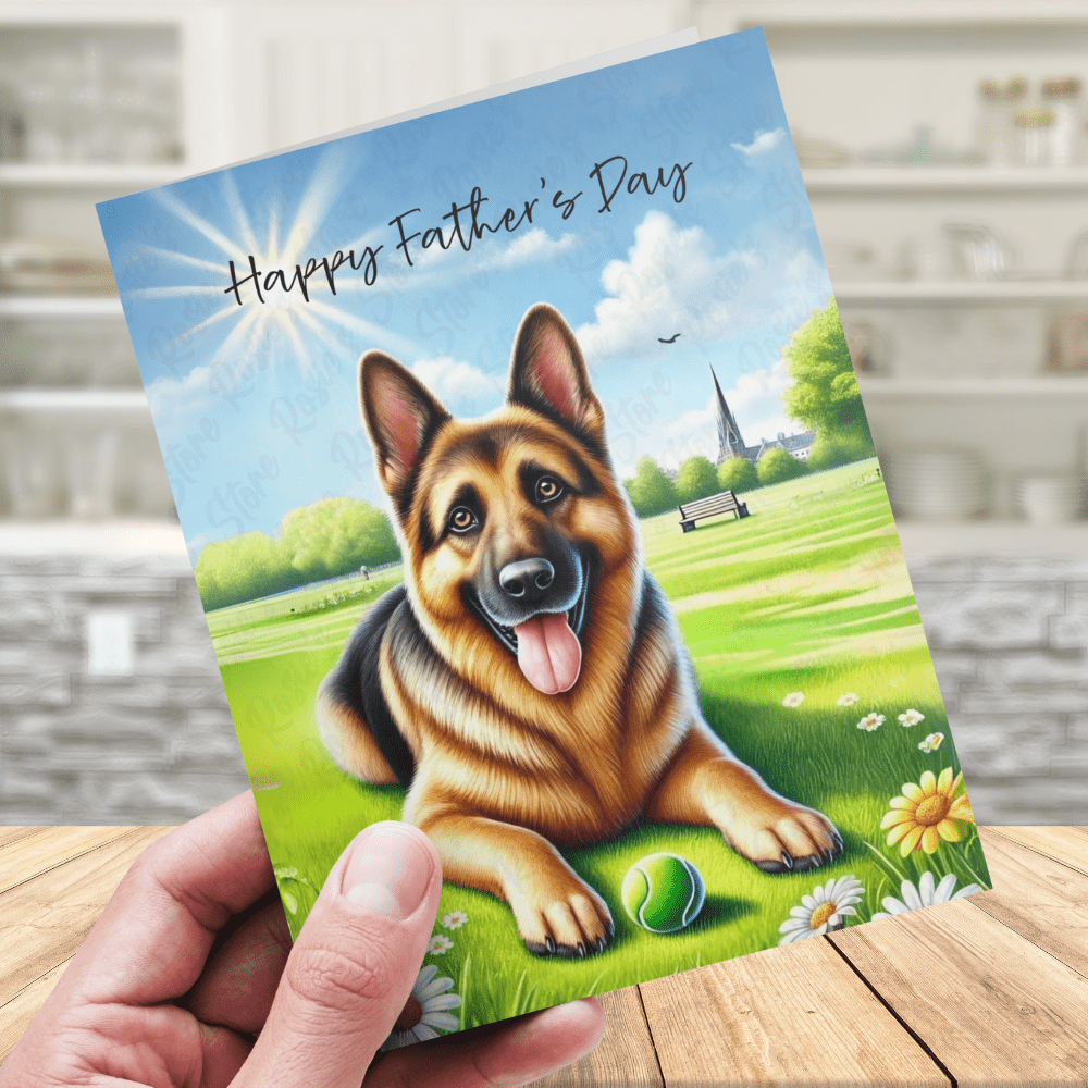 Dad Gift, Greeting Card, German Shepherd Dog 2: Happy Father's Day