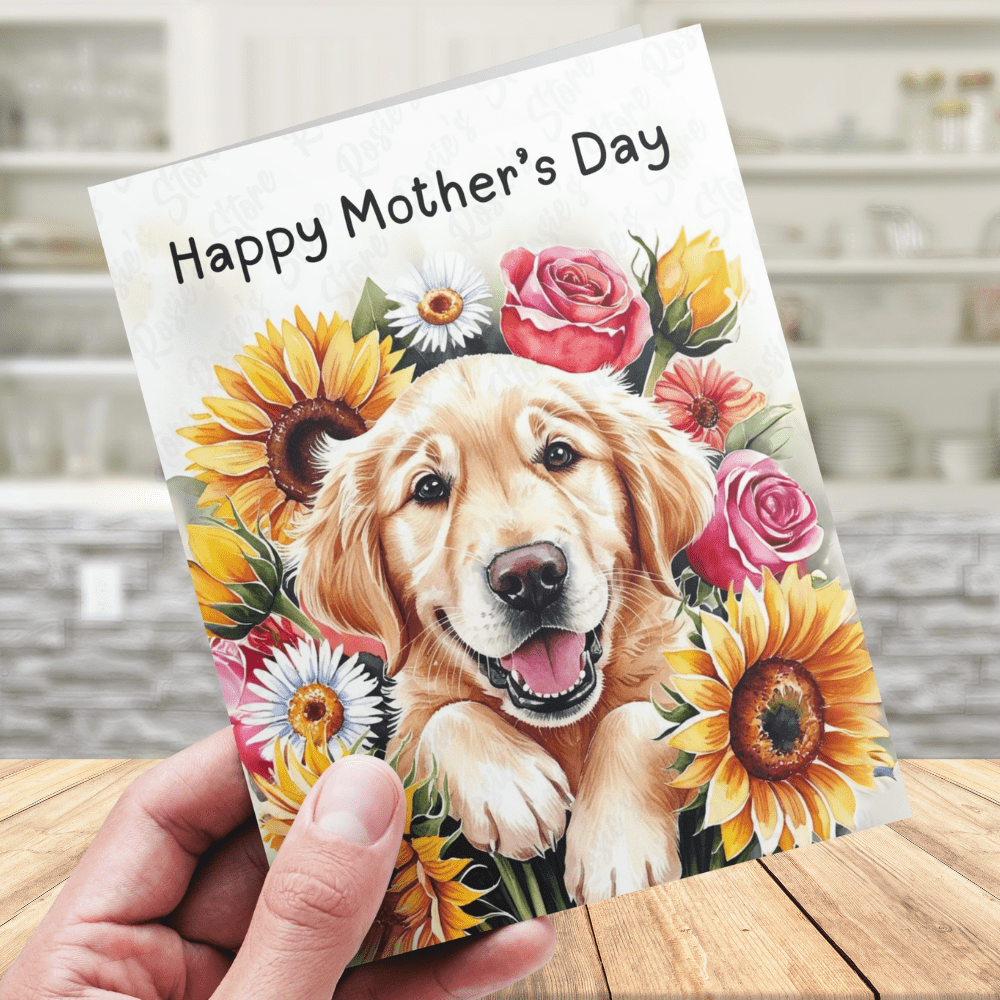 Mom Gift, Greeting Card, Golden Retriever Dog: Happy Mother's Day