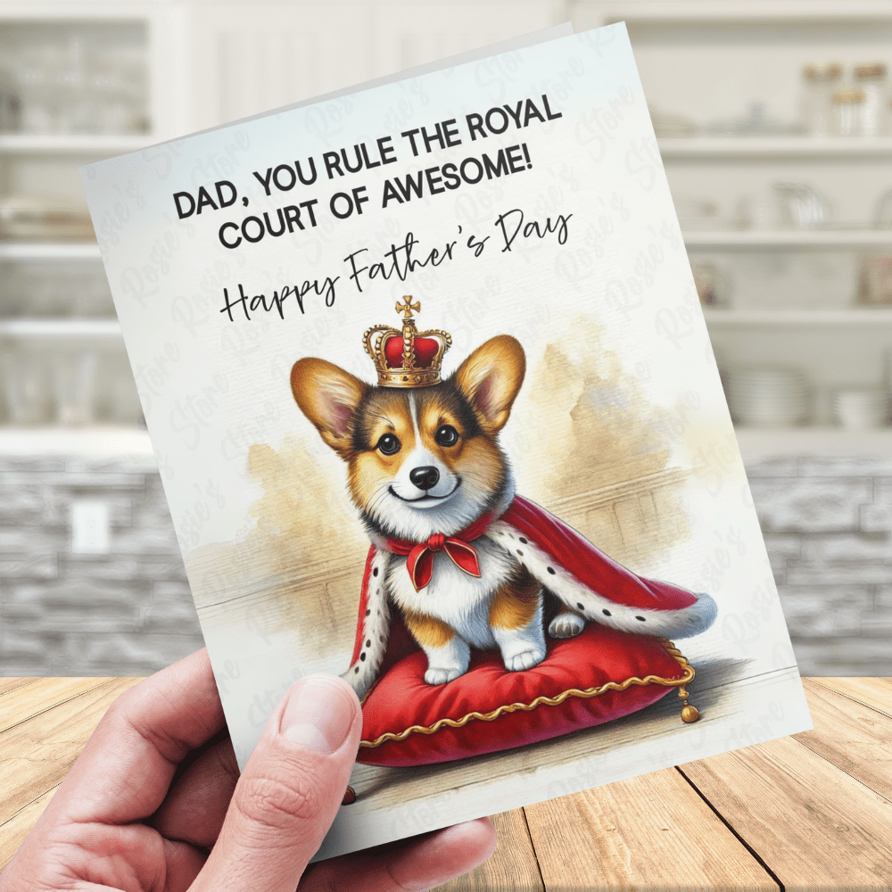 Dad Gift, Greeting Card, Welsh Corgi Dog 2: Happy Father's Day
