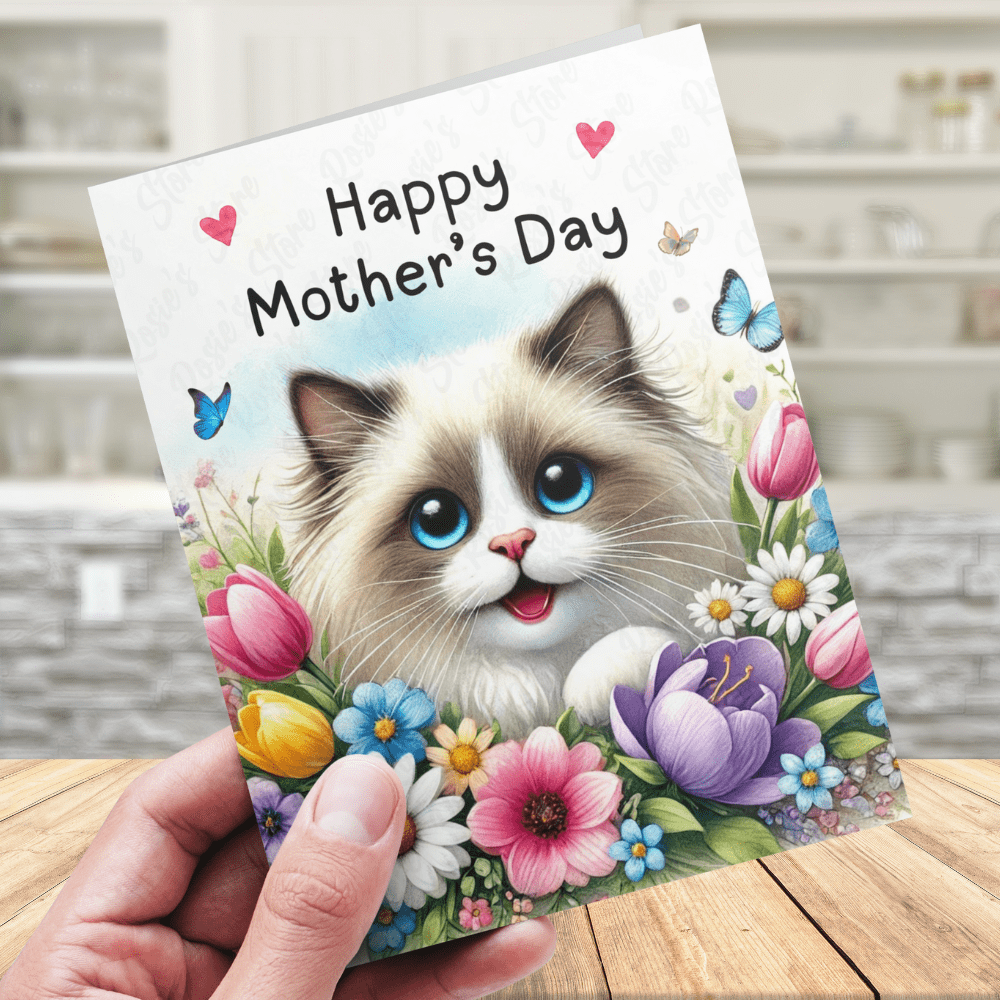 Mom Gift, Greeting Card, Ragdoll Cat: Happy Mother's Day