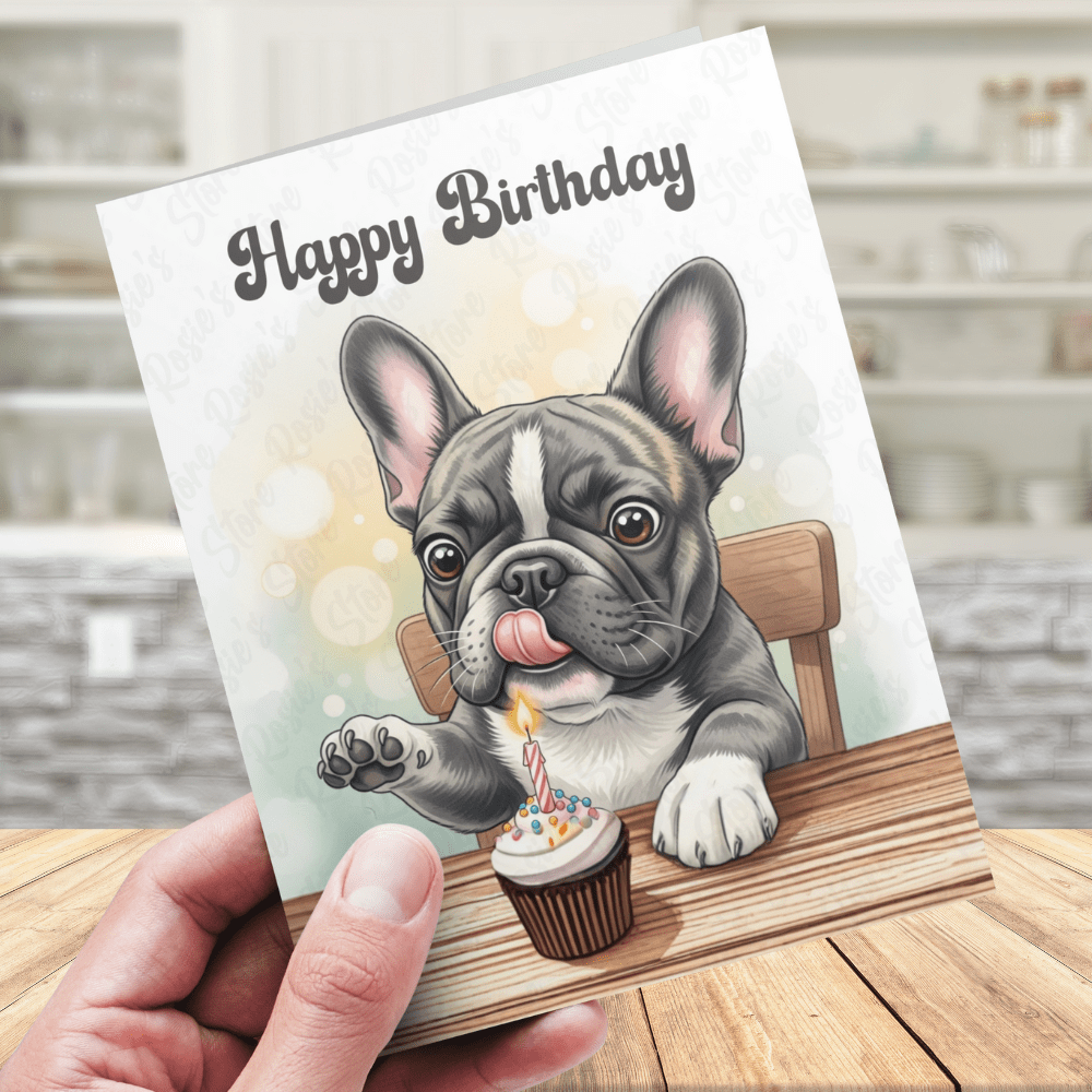 Birthday Greeting Card, French Bulldog Pet Lover 01: Happy Birthday