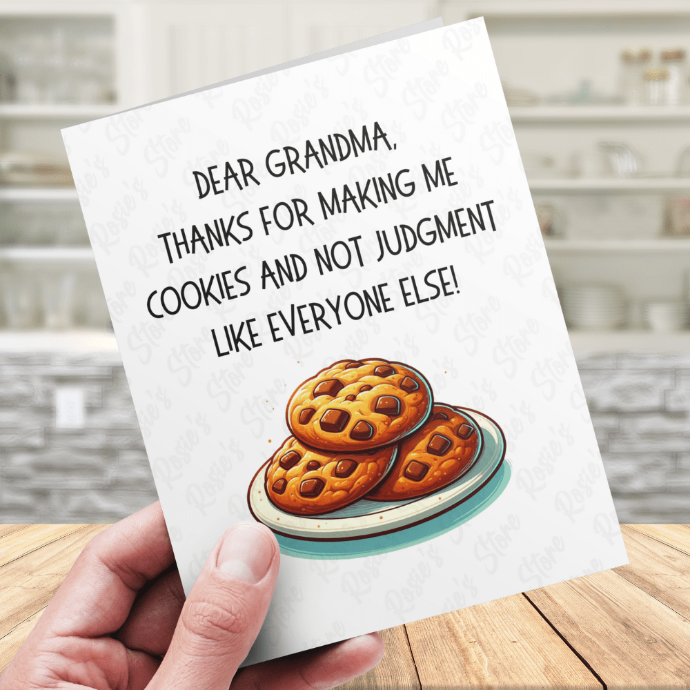 Grandma Gift, Greeting Card For Grandmother: Cookies & Love