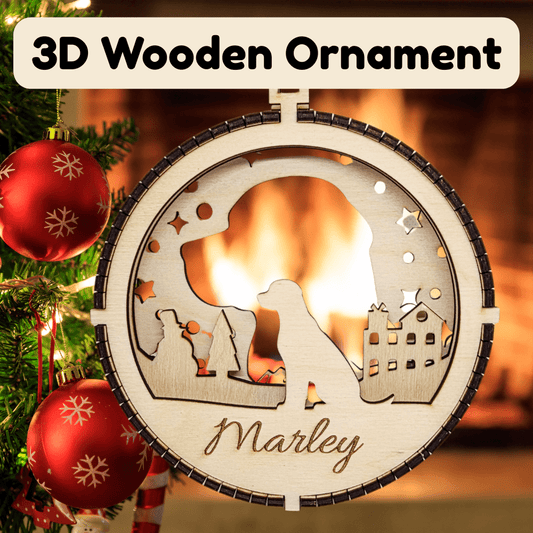 3D Wooden Dog Ornament: Labrador Retriever