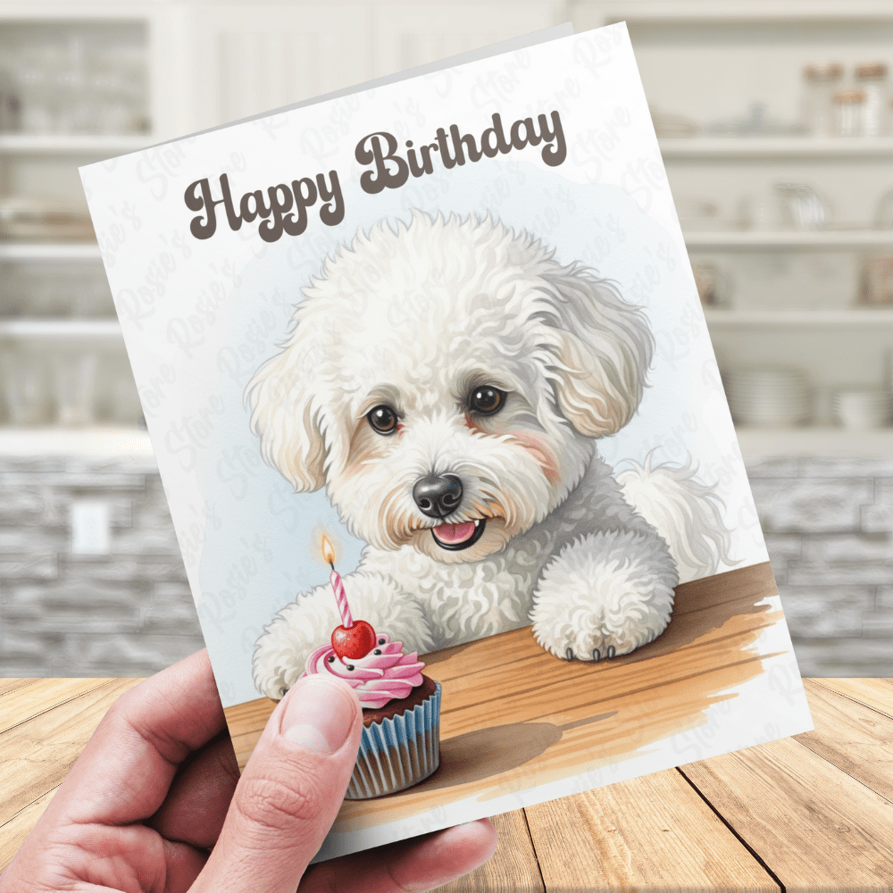 Birthday Greeting Card, Bichon Frise Dog Pet Lover: Happy Birthday