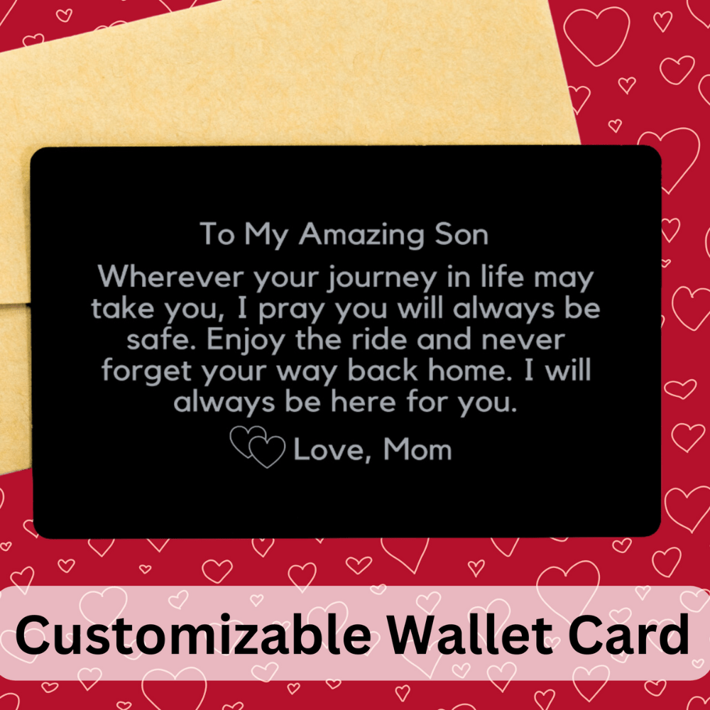 Mother Gift from Daughter Son Engraved Wallet Card for Mom