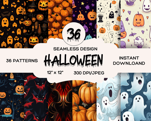 Halloween, 36 Pack of Halloween Digital Papers