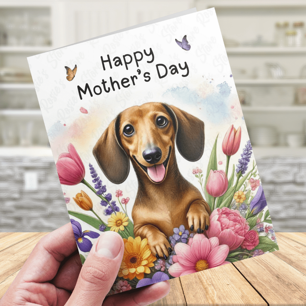 Mom Gift, Greeting Card, Dachshund Dog: Happy Mother's Day