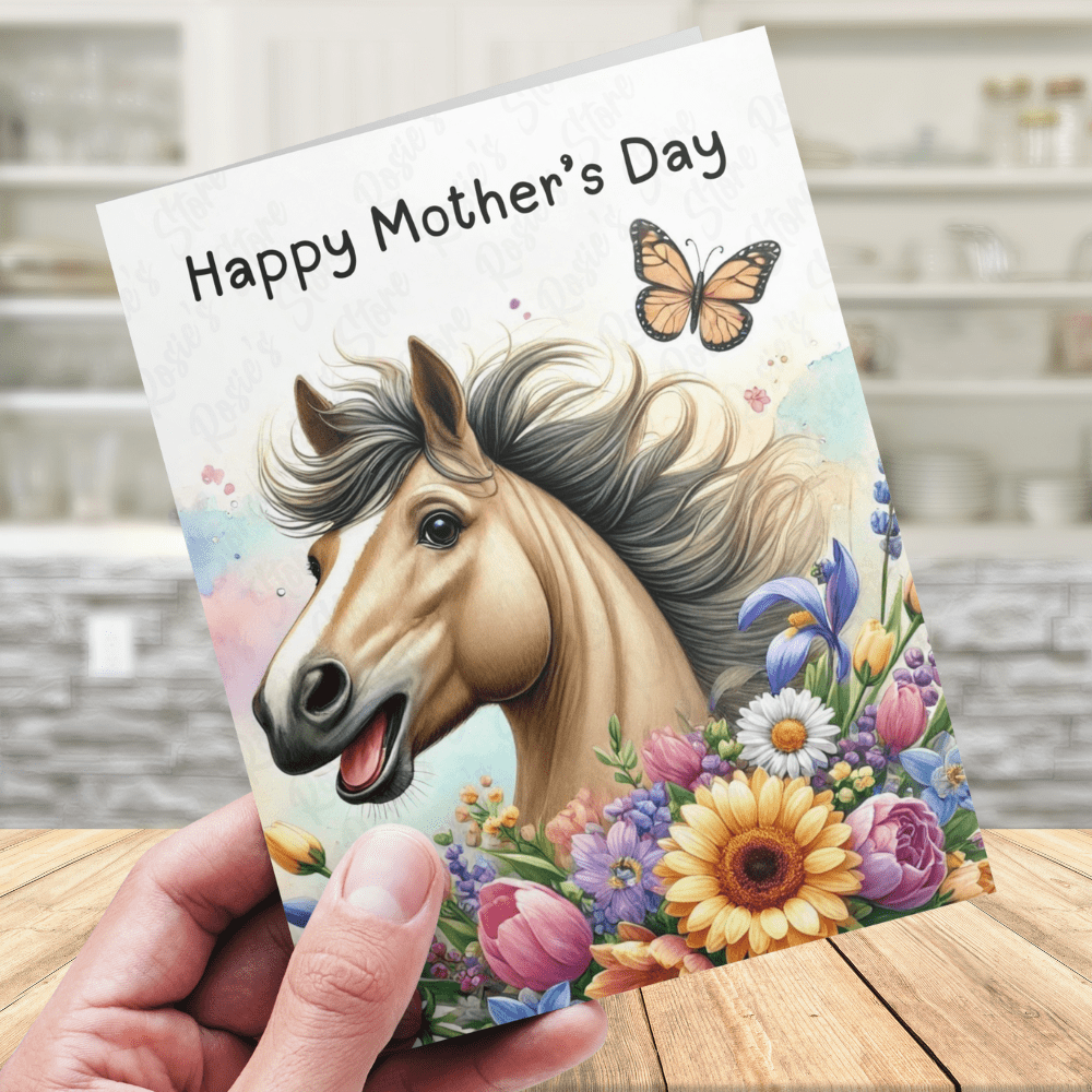 Mom Gift, Greeting Card, Horse or Pony Lover: Happy Mother's Day