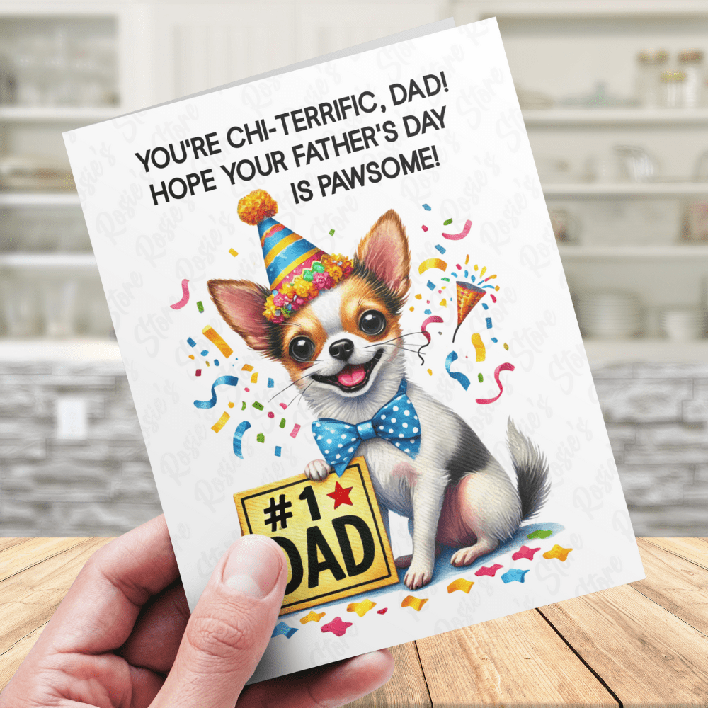Father's Day Digital Greeting Card, Chihuahua Dog: #1 DAD