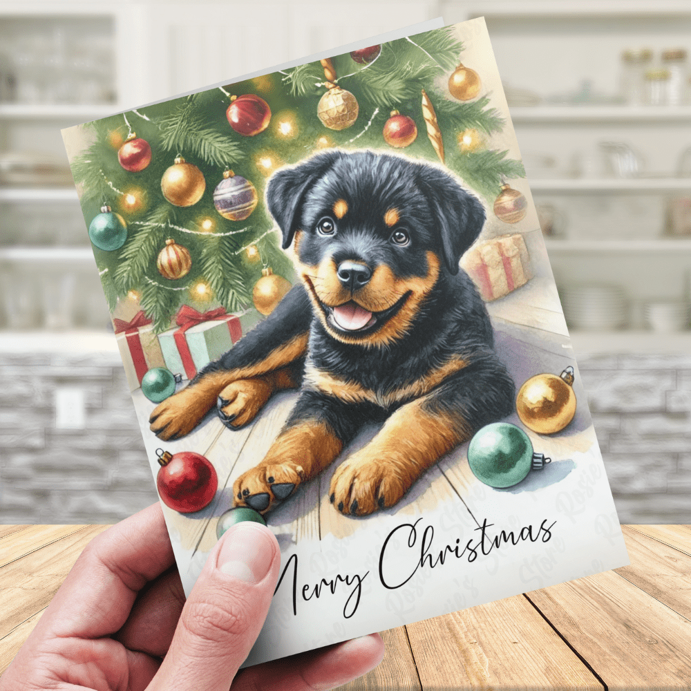 Christmas Digital Greeting Card, Rottweiler: Merry Christmas