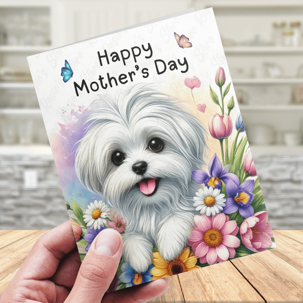 Mom Gift, Greeting Card, Maltese Dog: Happy Mother's Day