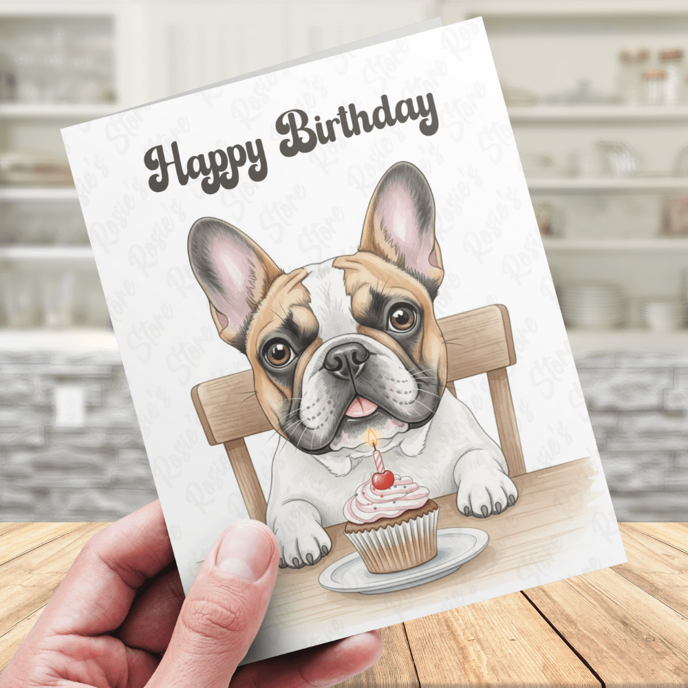 Birthday Greeting Card, French Bulldog Pet Lover 02: Happy Birthday