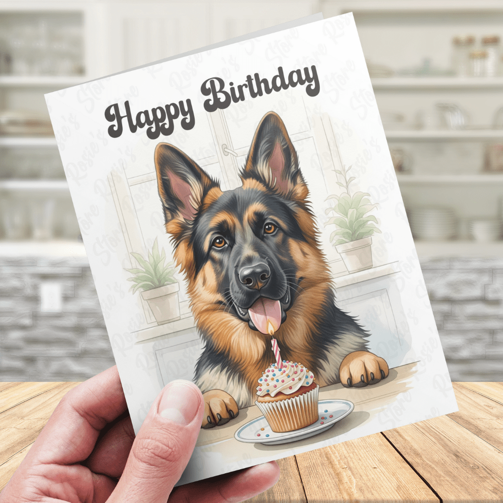 Birthday Greeting Card, German Shepherd Dog Pet Lover: Happy Birthday