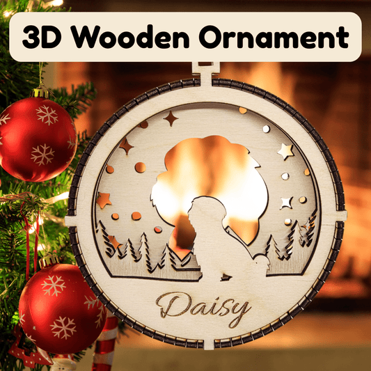 3D Wooden Dog Ornament: Shih Tzu