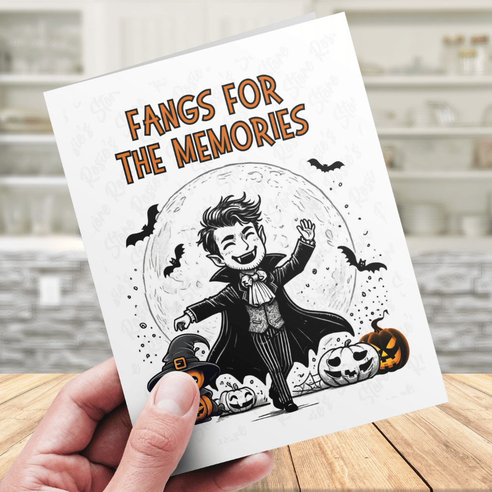 Halloween Thank You Greeting Card: Fangs For The Memories