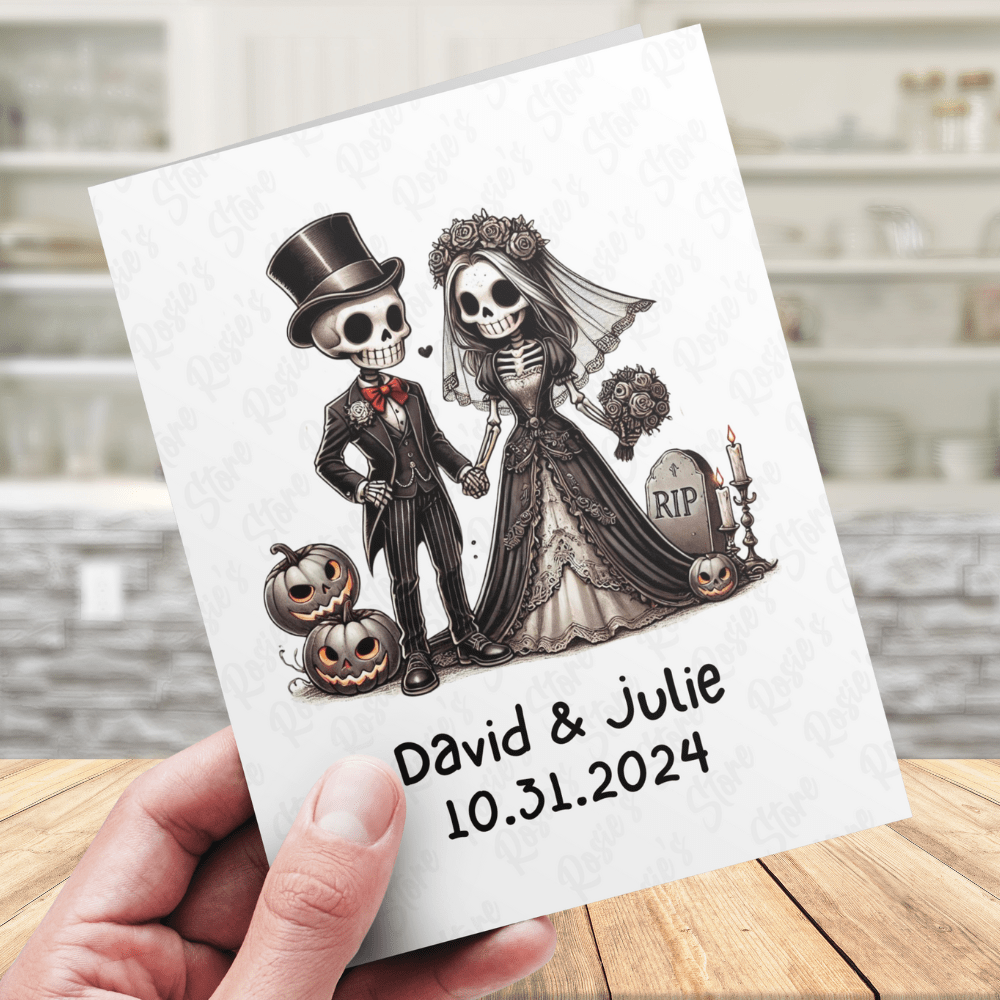 Customizable Halloween/Wedding Ceramic Ornament with A Special Gift: Groom & Bride