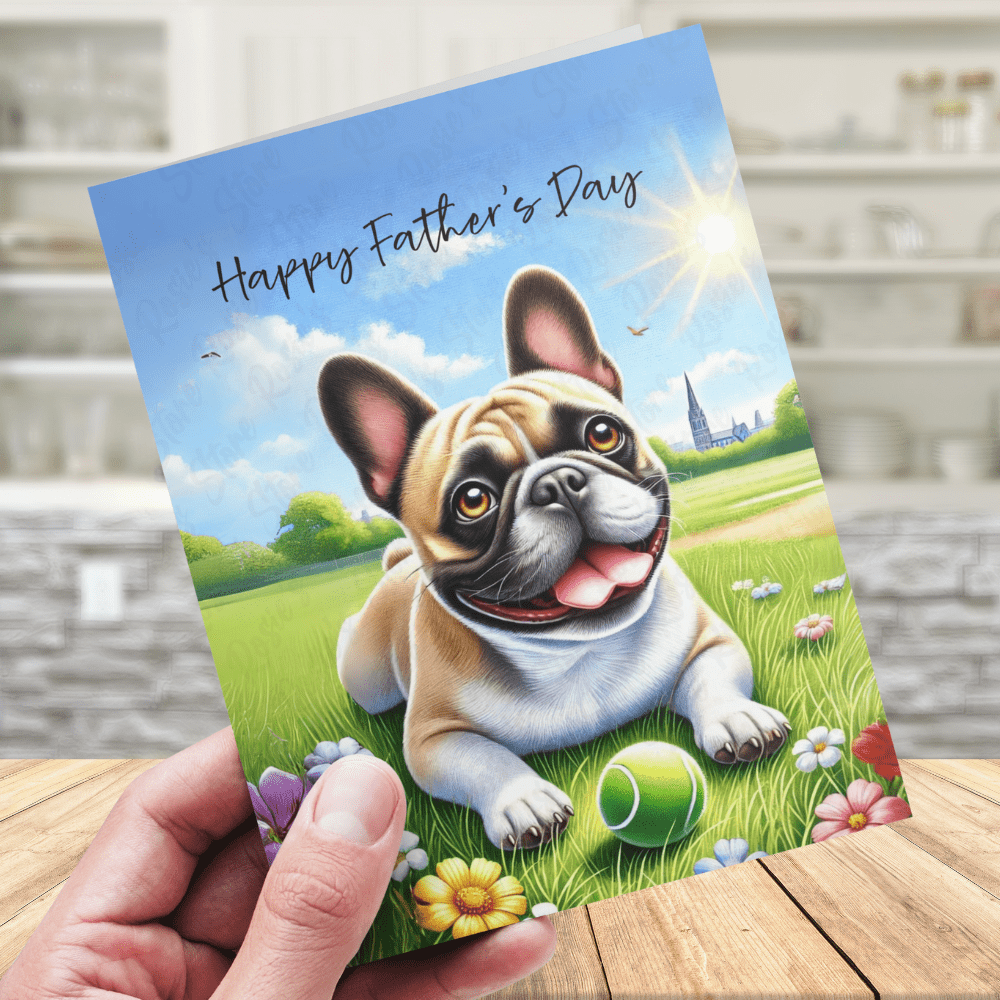 Father's Day Digital Greeting Card, French Bulldog: Happy Father's Day