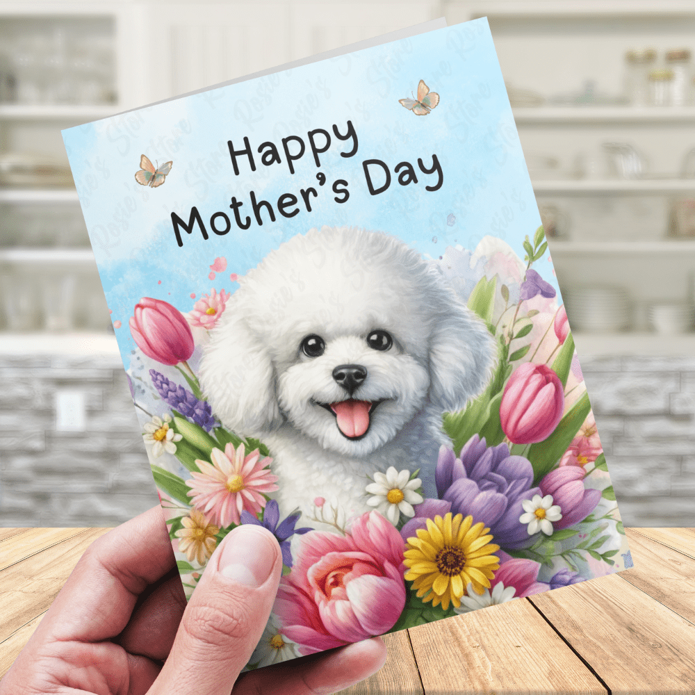 Mom Gift, Greeting Card, Bichon Frise Dog: Happy Mother's Day