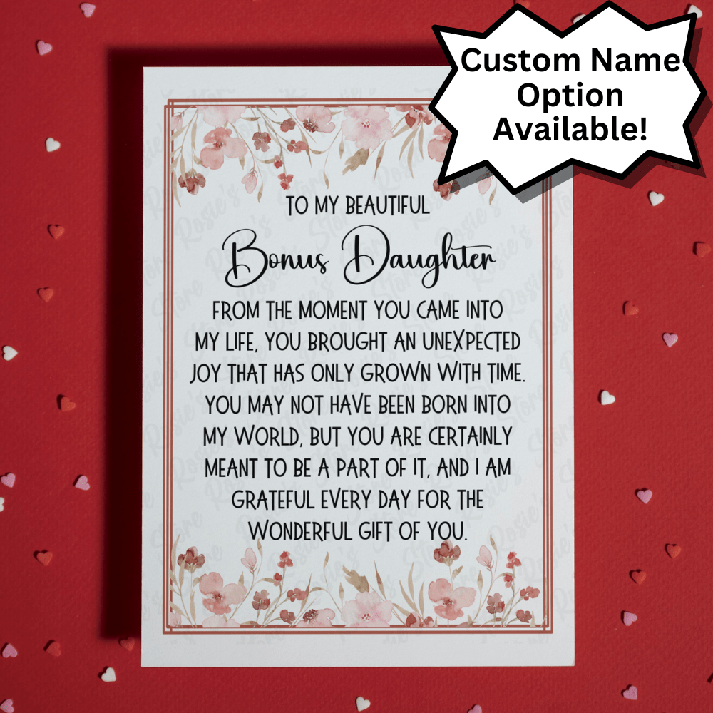 Bonus Daughter, Personalized Greeting Card: Wonderful Gift Of You