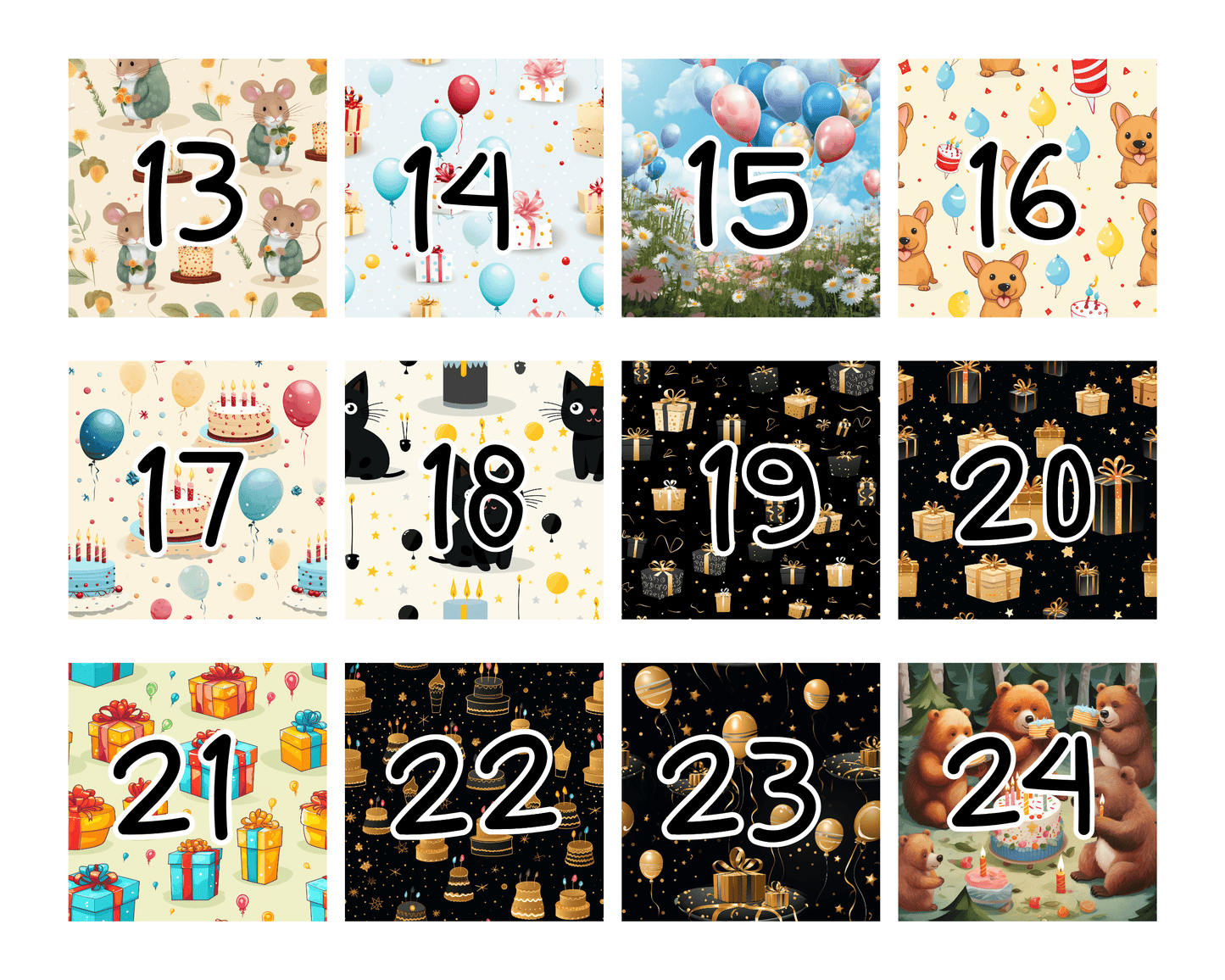 Birthday, 36 Pack of Birthday Digital Papers