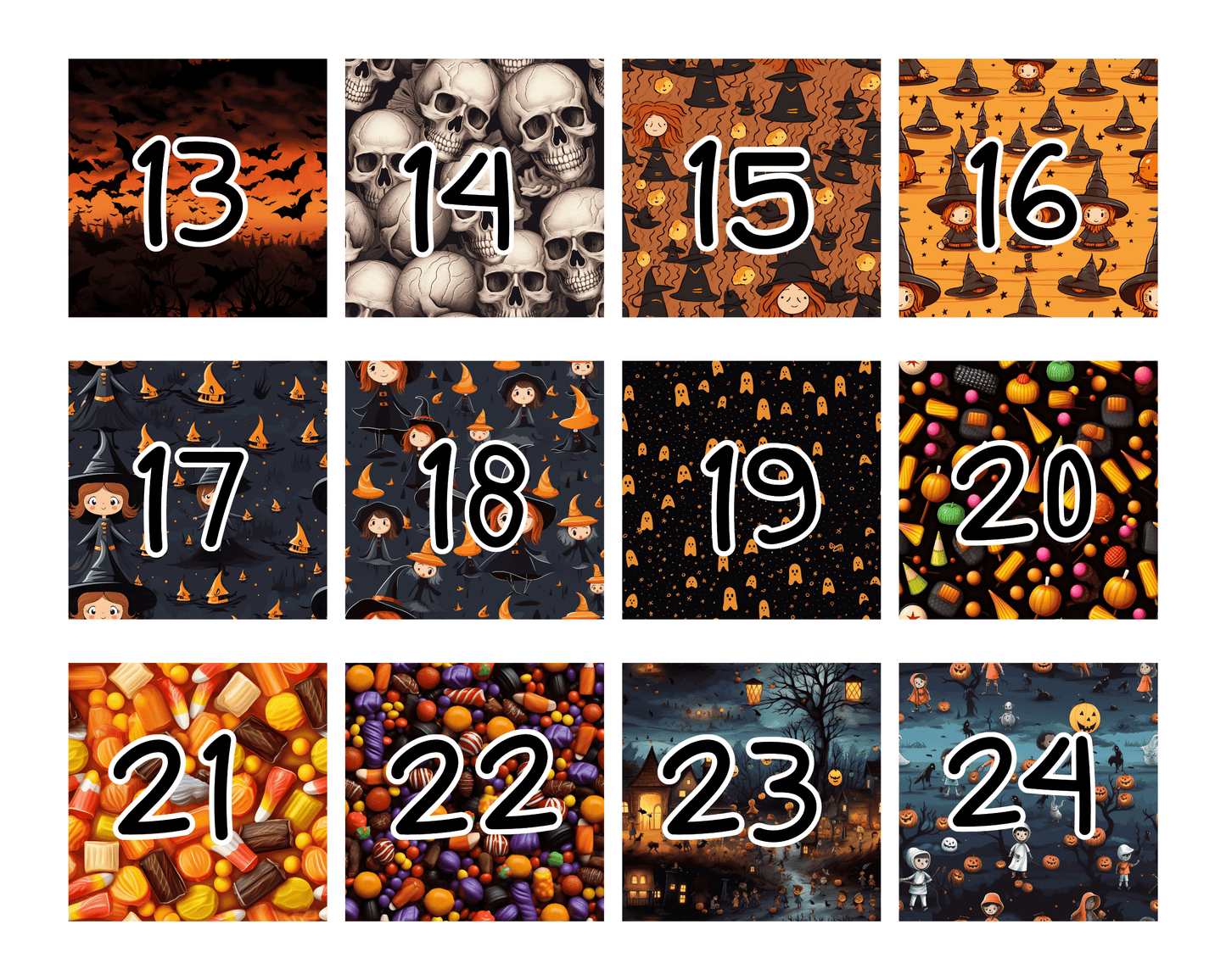Halloween, 36 Pack of Halloween Digital Papers