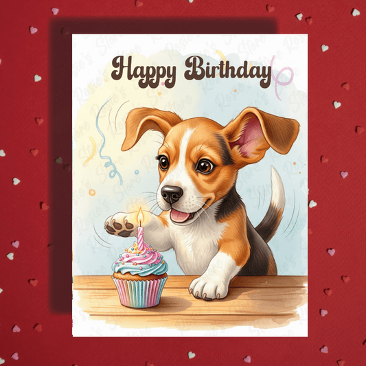Birthday Greeting Card, Beagle Dog Pet Lover 01: Happy Birthday