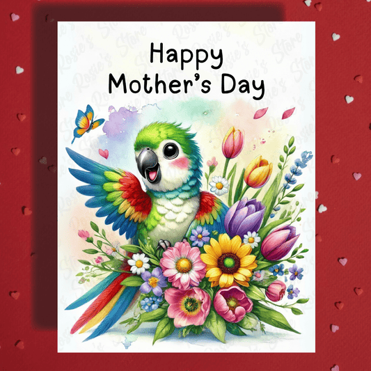 Mom Gift, Greeting Card, Parrot Lover: Happy Mother's Day
