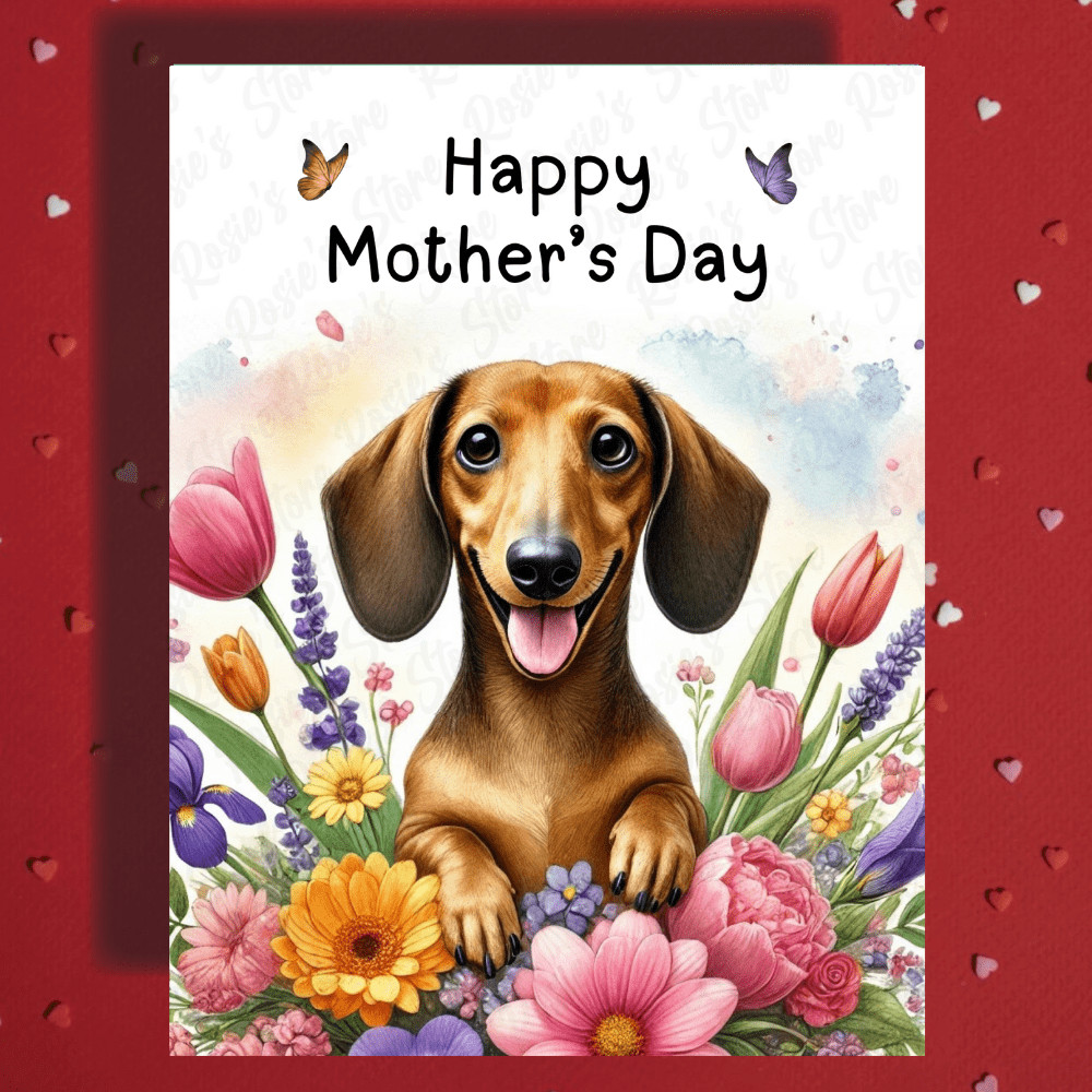 Mom Gift, Greeting Card, Dachshund Dog: Happy Mother's Day