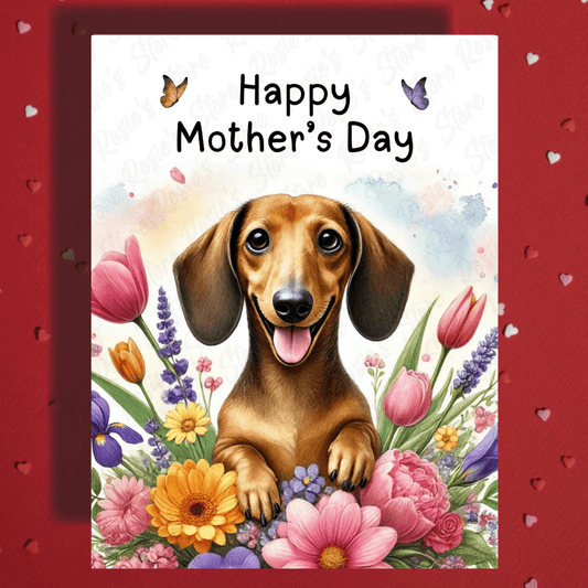 Mom Gift, Greeting Card, Dachshund Dog: Happy Mother's Day