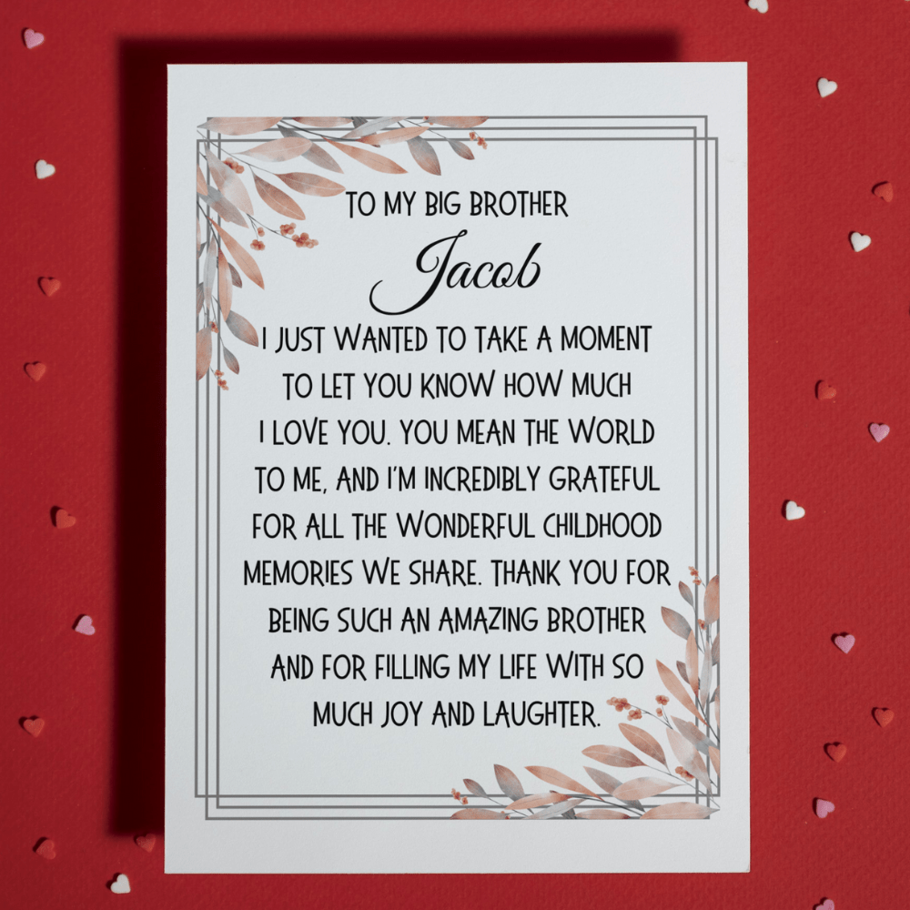 Brother Greeting Card: I Just Wanted To Take A Moment...