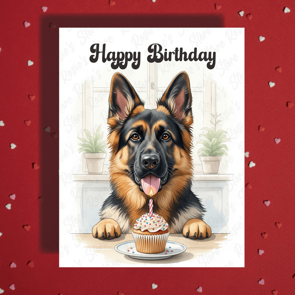 Birthday Greeting Card, German Shepherd Dog Pet Lover: Happy Birthday