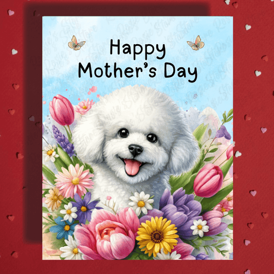 Mom Gift, Greeting Card, Bichon Frise Dog: Happy Mother's Day