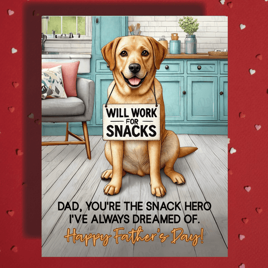 Dad Gift, Greeting Card, Labrador Retriever Dog: Happy Father's Day