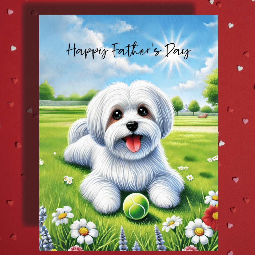 Dad Gift, Greeting Card, Maltese Dog: Happy Father's Day