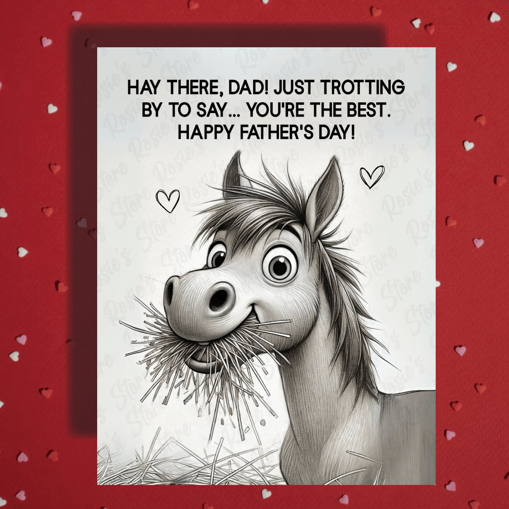 Dad Gift, Greeting Card, Horse: Hay there, Dad!